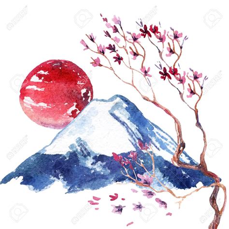 Aquarelle Fleur De Cerisier Japonais Fleurs De Sakura Peintes La