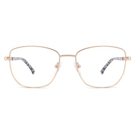 Square Luxury Frame For Men And Women Acetate Demi Temple Metal Optical