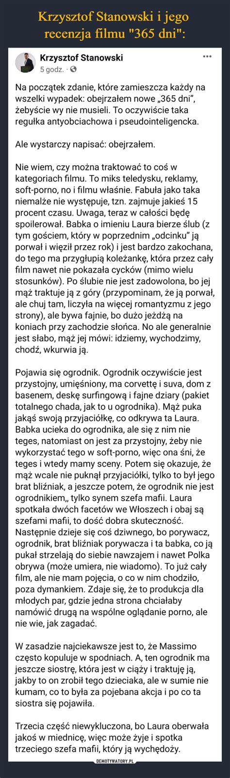 Krzysztof Stanowski I Jego Recenzja Filmu Dni Demotywatory Pl