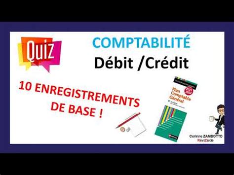 QUIZ de Comptabilité Enregistrements de base dans les comptes sans