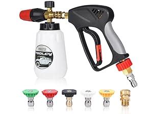 Amazon TOOLCY Short Pressure Washer Gun With Stainless Swivel QC