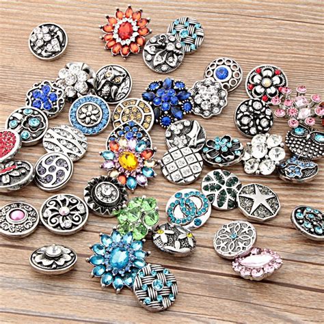 Wholesale 100pcs Lot Mixed Metal 18mm Snap Button Jewelry DIY Making