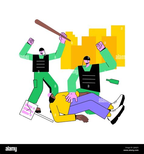 Police Violence Abstract Concept Vector Illustration Mass Protest