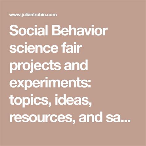 Social Behavior Science Fair Projects and Experiments