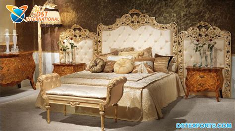 Luxury Italian Style Gold Carved Bedroom Set Dst International