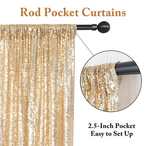 ShiDianYi 8ft X 8ft Light Gold Sequin Backdrops Light Gold Sequin