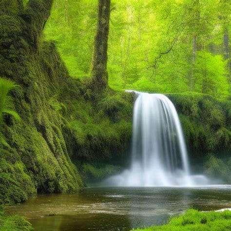 Premium AI Image | waterfall in the woods