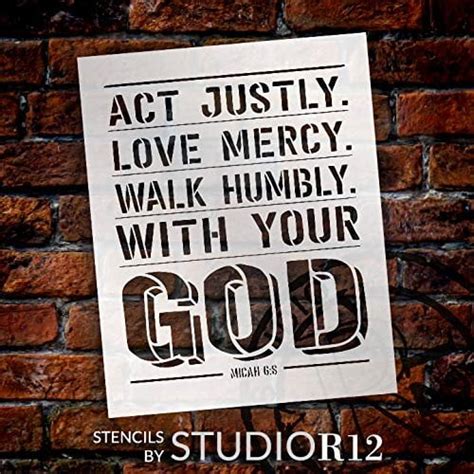 Walk Humbly With Your God Stencil By Studior12 Bible Verse Micah 68