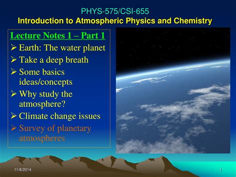 PPT - PHYS-575/CSI-655 Introduction to Atmospheric Physics and ...