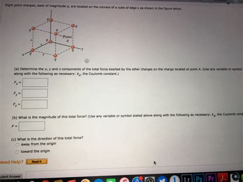 Solved Eight Point Charges Each Of Magnitude Q Are Located Chegg