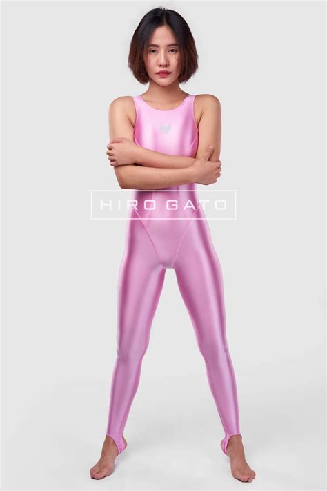 Satin Lycra Unitard Lightpink Shiny Catsuit Hiro Gato