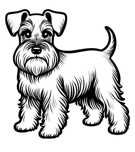 Desenhos De Um Cachorro Schnauzer Para Colorir E Imprimir