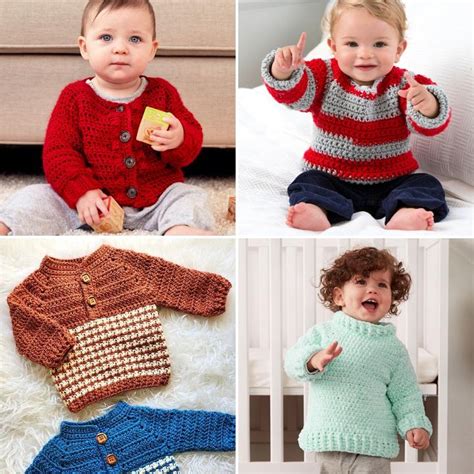 30 Free Crochet Baby Sweater Patterns - Blitsy