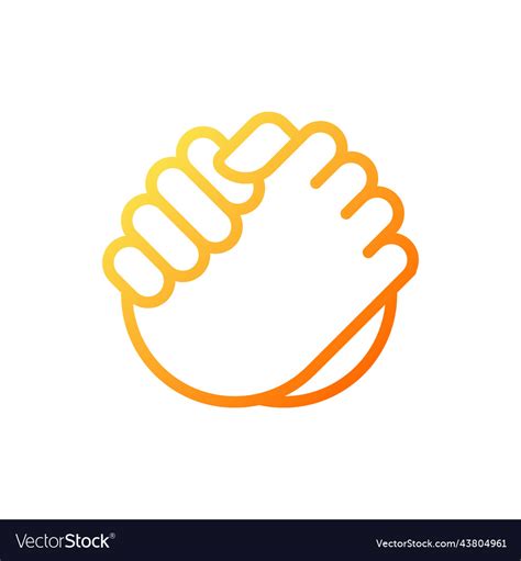 Friendly Handshake Pixel Perfect Gradient Linear Vector Image