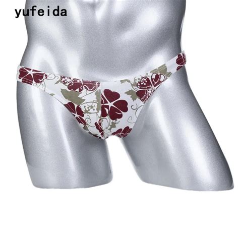 YUFEIDA Verão Sexy Flor Impressão Homens Cueca Jockstrap Briefs G corda