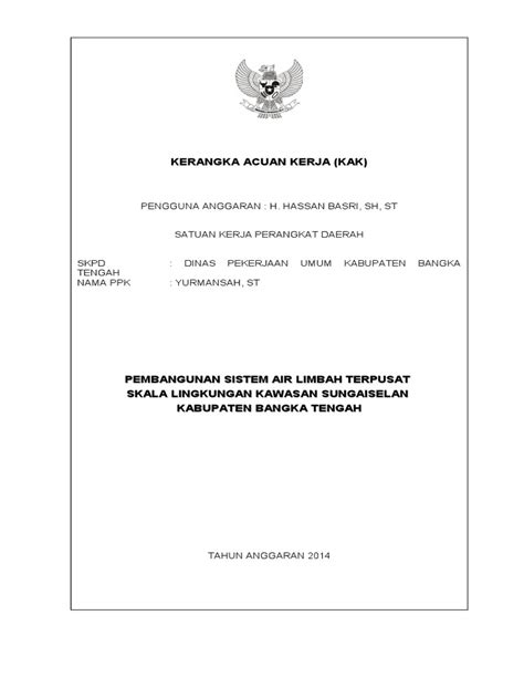 Pdf Kak Sistem Limbah Kawasan Doc Dokumen Tips