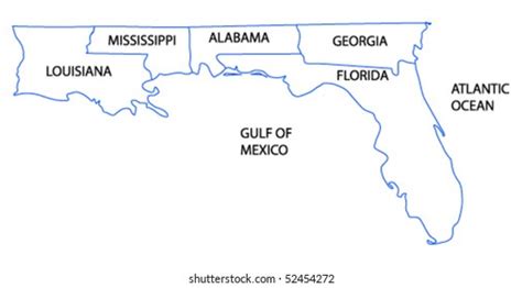 Gulf Coast States Map – Map Vector