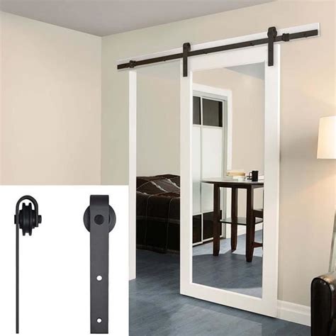 244CM Tringle Rail Porte Coulissante Suspendu Système de Voie Roue de