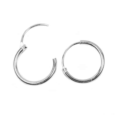 Small (1cm) sterling silver hoop earrings hinged | Arran View