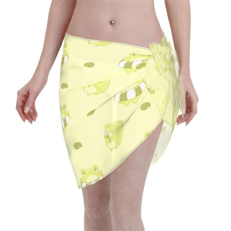 Adobk Cute Frog3 Swimsuit Coverups For Women Beach Bikini Short Skirt