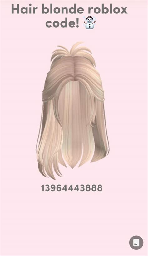 Hair Blonde Code Roblox In 2024