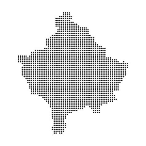 Premium Vector Kosovo Country Map Made From Abstract Halftone Dot Pattern