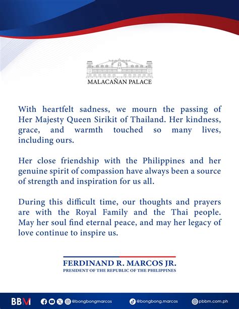 Bongbong Marcos - With heartfelt sadness, we mourn the... | Facebook