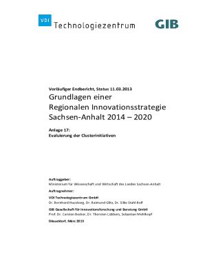 Ausfüllbar Online Fortschreibung der Regionalen Innovationsstrategie