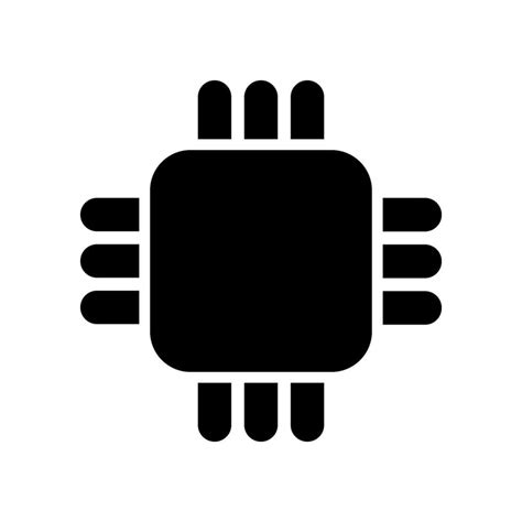 Semiconductor silhouette icon. cpu device. Vector. 26729872 Vector Art ...