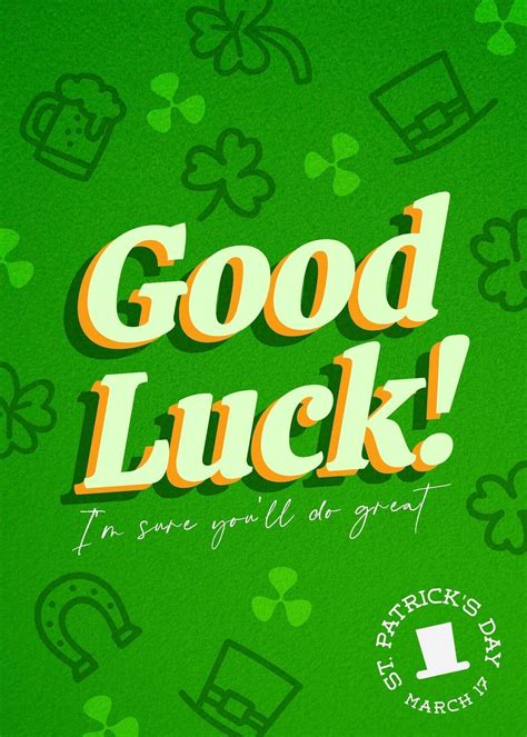 Good Luck Wishes Greeting Card Template 41179078 Template