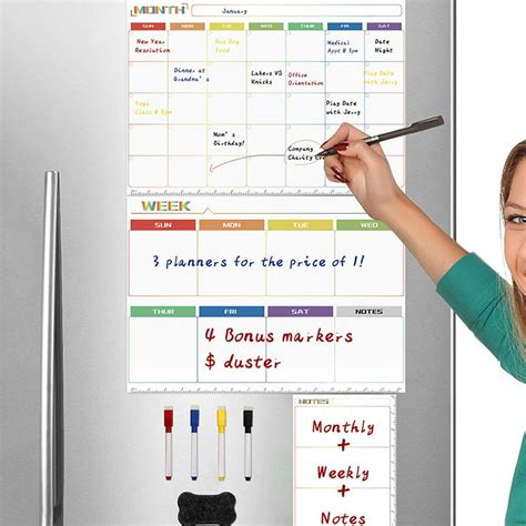 Windfall Dry Erase Calendar Whiteboard Erasable Magnetic Calendars For