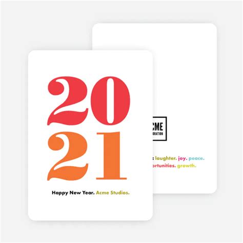 Colorful Year Corporate New Year Cards | New year card, Corporate ...