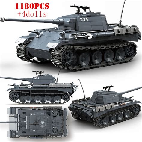 Military German Panther Medium Tank Building Blocks Ww Army Weapons Is