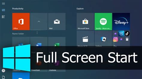 Windows Full Screen Start Menus Youtube