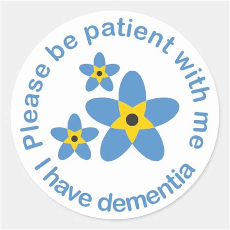 I Have Dementia Forget Me Not Classic Round Sticker