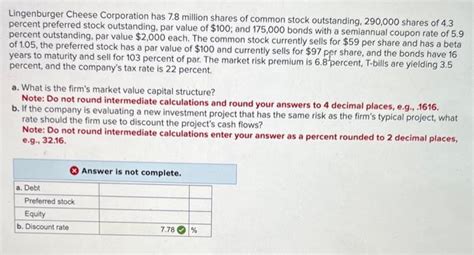 Solved Lingenburger Cheese Corporation Has Million Chegg