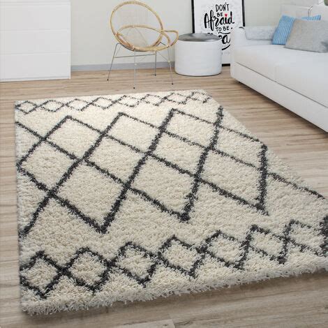 Paco Home Hochflor Teppich Wohnzimmer Shaggy Langflor Modernes Boho