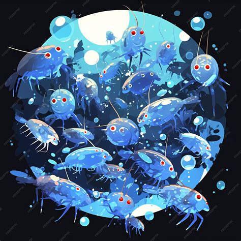 Premium Vector | Krill Swarming in Large Numbers