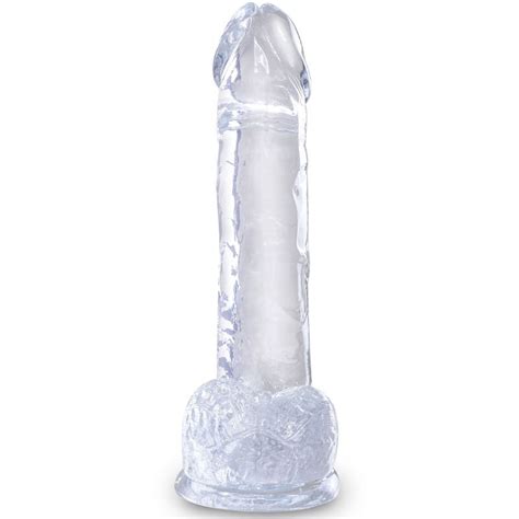 King Cock Clear Pene Realistico Con Testiculos Cm Transparente