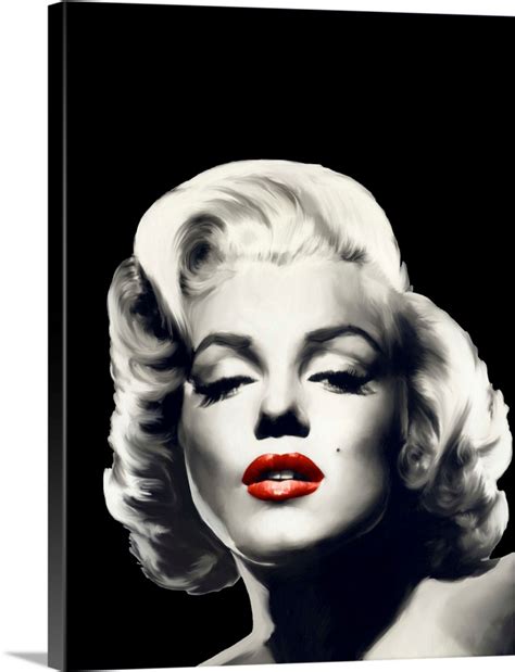 Red Lips Marilyn In Black Wall Art Canvas Prints Framed Prints Wall Peels Great Big Canvas