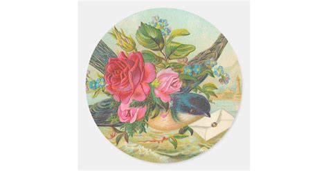 Vintage Blue Bird Stickers | Zazzle