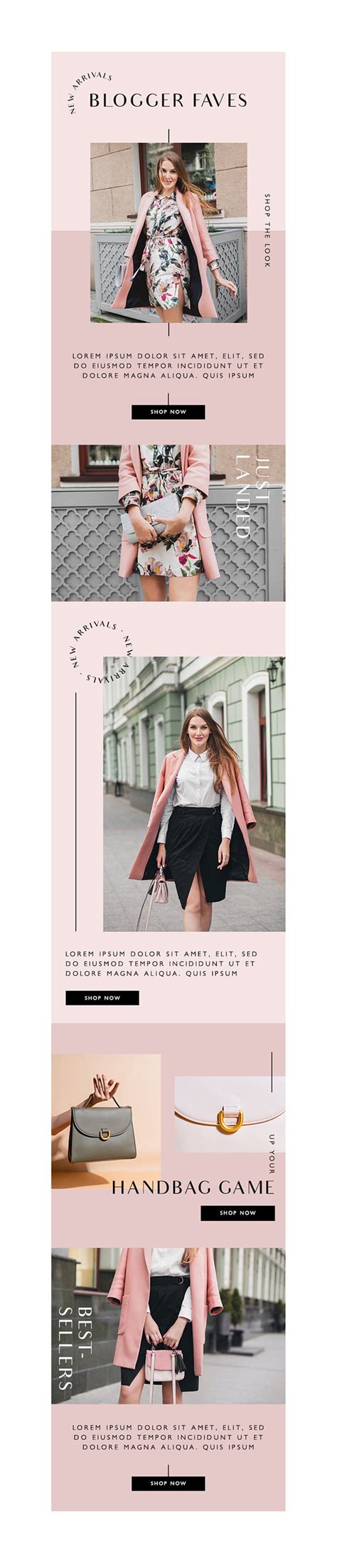 Modern Blush Fashion Email Marketing Template, Fully Editable PSD or