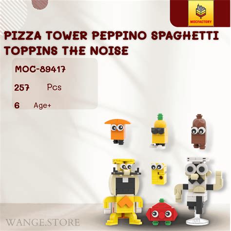 Moc Factory Creator Expert 89417 Pizza Tower Peppino Spaghetti Toppins