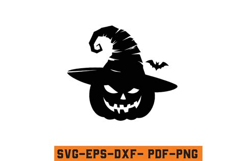 Halloween Witch Hat Pumpkin Vector File Graphic By Craftabledesign