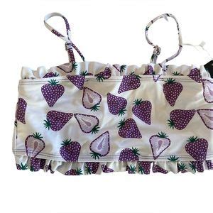 Kamoni Swim Kamoni Purple Strawberry Print Ruffle Girls Bikini Size 5 Nwt Poshmark