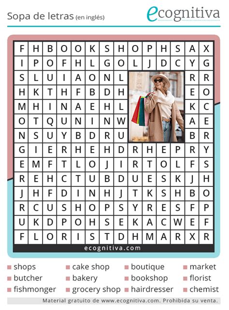 Sopa de Letras en Inglés Word Search para Imprimir PDF