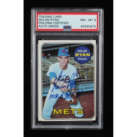 Nolan Ryan Signed Topps Inscribed Mph Psa