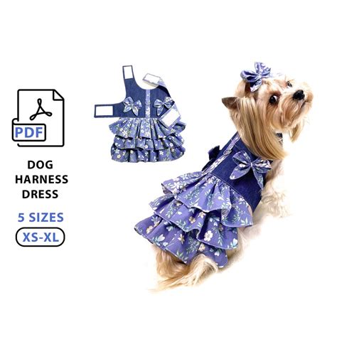 Dog Ruffled Dress Sewing Pattern and Tutorial PDF, Bundle 5 Sizes Small ...