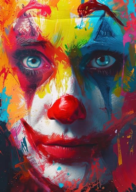 Premium Photo | Clown face paint for portrait or digital art