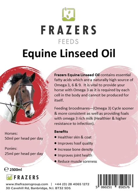 Frazers Equine Linseed Oil - 2500ml - The Frazers Group